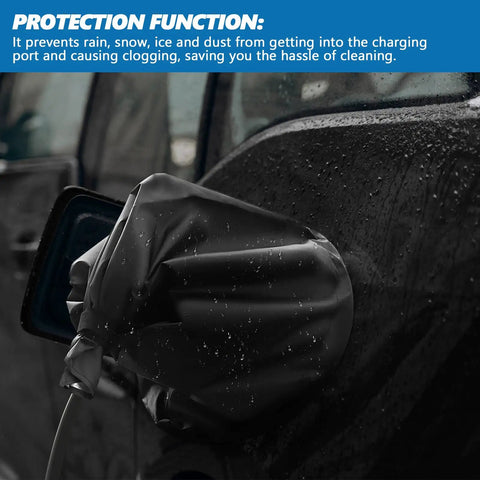 Heavy Duty EV Charging Port Cover Keeps Your Electric Ride Safe With All Season Weatherproof Shields on a charging inlet.