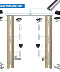Diagram of 72 Inch Aluminum Bifold Closet Door Hardware Kit For Four Doors, BiFold Barn Door Track Top Mounted, parts layout