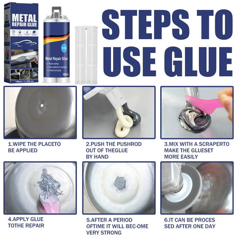 Steps to use Metal Repair Glue For Casting And Welding Filler, High Temp Resistant Liquid Metal Adhesive That Fixes Defects, Tough As Nails Repair Solution