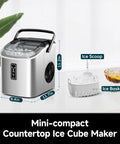 Beast Portable Countertop Ice Maker With Carry Handle, ice scoop, ice basket, shown in kitchen setting