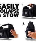 Steps to collapse Grab And Go Quick Load Collapsible Car Detailing Caddy Organizer For Portable Wash And Garage Storage.