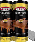 Clean Sweep Wood Polish And Cleaning Wipes For Furniture And Cabinets Lifts Off Everyday Grit And Watermarks, Includes Microfiber Cloth.
