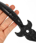 Hand holding Rustic Vintage Iron Cabinet Handles And Drawer Pulls For Dresser Wardrobe And Cabinet Hardware Bow Shaped Door Pulls