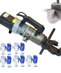 1800W Electric Steel Bar Bender With Hydraulic Concrete Cutter cut bends 18 to 36 mm rebar, includes safety gloves for use.