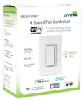 Product packaging of Smart Wi Fi Fan Speed Controller With No Hub Lets You Run Four Speeds From Anywhere Using The Smart Home App Schedule Sunrise Sunset Not For Light Kits Needs DW6HD Dimmer.