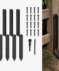 Top Shelf Fence Post Repair Kit Featuring 33 Inch 11 Gauge Thickened Steel Stakes Fast Fix For Leaning Wood Posts And Rails Heavy Duty One Piece Anchor Support 4 Pack with anchors and screws.