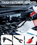 Six In One Wrangler Fender Flare Clips And Fastener Retainer Set tools used for quick installation and removal in engine bay.
