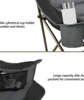 Oversized Padded Camping Chairs Set of 2 for Adults, Heavy Duty Foldable Lawn Chairs cup holder and side storage pockets