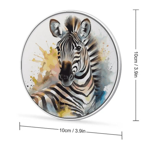 Cute Zebra Watercolor Wireless Charger 10W Fast Charging Pad Slim Portable Charging Station For Phone Travel Home Office Desk Lightweight Mat