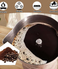 Top view of Uncoated 2 Cup Moka Pot Thick 304 Stainless Steel Stovetop Espresso Coffeemaker brewing rich coffee