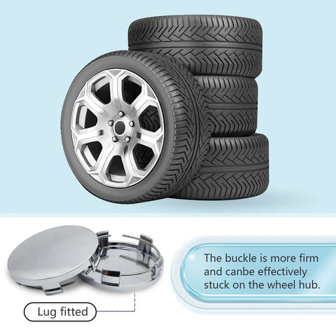 Pack Of 4 Universal Car Wheel Hub Caps 2.36 Inch Outer Diameter 2.2 Inch Inner Diameter Snap In Rim Covers Tough As Nails Construction with tires