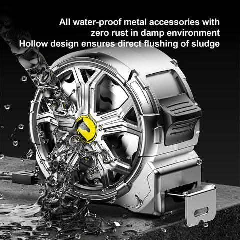 25 Foot Stainless Steel Tape Measure With Waterproof And Rustproof Build For Tough Construction Sites Retractable Hollow Shell Design For Quick Mud And Water Discharge Easy To Clean Dustproof Durability For Real Pros On The Job, stainless steel tape measure with water shown