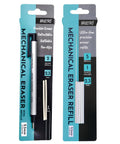 Pro Grade Mechanical Retractable Eraser With 2.3mm Ultra Fine Tip, 5 Refills And Plastic Holder, packaging with precision details
