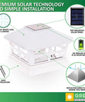 Solar Post Cap Lights For 5x5 PVC Vinyl Fences, Decks, And Gardens, Waterproof White LED Outdoor Pathway Lighting, 12 Pack