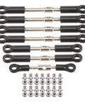 7 Piece Front And Rear Tie Rod Servo Link Rod Set With Ball Heads For 144001 144010 124017 And 124019 RC Cars Durable Metal And Plastic Upgrade Easy To Install Precision Steering Replacement Parts, 7 rods with ball heads and 14 metal joints