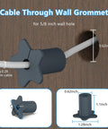Four Pack Five Eighth Inch Wall Grommets For Starlink Mini Cable And Mounting Accessories Through Wall, Installed Grey Grommet