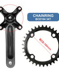 Beefy 170 Mm Mountain Bike Crank Set for Single Speed Rides with 34T Chainring Replacement for E Bike, Alloy Material