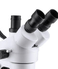 Trinocular Stereo Zoom Microscope With 7x To 45x Magnification, 360 Degree Rotating Head, Coarse Focus, Widefield 10x Eyepieces, Sturdy Adjustable Stand For Pro Grade Detail Viewing And Hands On Learning, close-up head view