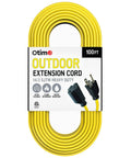 Heavy Duty 100 Foot 14 3 SJTW Yellow Outdoor Extension Cord With 3 Prong Ground Plug 13A 1625W Water And Weather Resistant