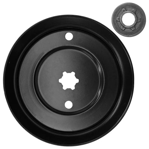 Heavy Duty Universal Transmission Pulley That Totally Replaces Drive Pully For Lawn Tractors And Mowers Fits Models Like 756-04002 Plus 956-04002, 185mm OD, black material