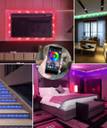 Led Strip Lights for Bedroom 49.2 Feet Color Changing Rope Lights With Music Sync Remote Or App Control Flexible Led Strips setup in home