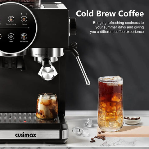 Home Espresso Machine With Grinder And Milk Frother 20 Bar Pressure Barista Quality Espresso Coffee Maker