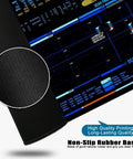 Close-up of Blue Large Gaming Mouse Pad Desk Mat XL 31.5 Inch By 11.8 Inch For Gaming And Work showing non-slip rubber base
