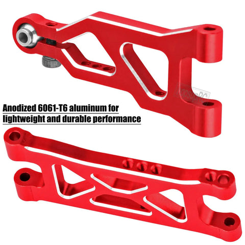 Beefy Aluminum Front And Rear Suspension A Arms Set For One Sixteenth Mojave Grom 223S DSC 4X4 RTR And One Sixteenth Mojave Grom 4X4 RTR Red Upgrade Kit, Precision CNC Machined 6061 T6 Aluminum For Rugged Durability