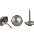 Level Up Your Furniture Setup With These Top Notch Vintage Upholstery Nails In A Clean Pewter Finish 100 Pack Of Dependable Decorative Tacks For No Sweat Diy Projects And Fresh Room Vibes, showing three pewter upholstery tacks.