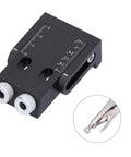 Pro Grade Pocket Hole Jig Kit With 15 Degree Drill Angle, Aluminum Alloy Oblique Hole Locator, Three Drill Guides close-up view.