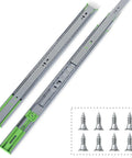 22 Inch Soft Close Drawer Slides Side Mount Full Extension 3 Fold Ball Bearing Runners with included screws, pair
