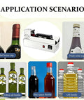 600W Neck Heat Shrink Sealing Machine For Wine Bottles, Digital Display, Manual Push Operate, used on various beverage bottles.