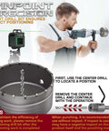 DAIMIT 20-piece concrete hole saw kit with SDS Plus/Max shanks and 3 drill bits; hole saw sizes 30–110 mm.