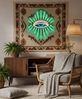 Neon Evil Eye Wall Decor Sign With Dimming LED Green Goth Eyes Bohemian Witchy Bedroom Wall Art USB Powered Neon Light on tapestry