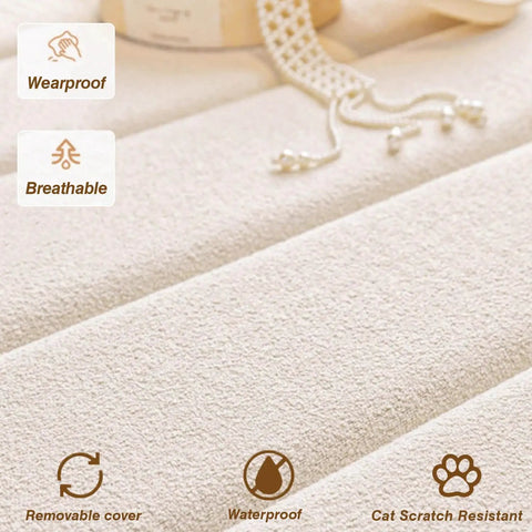 Close-up of Custom Window Seat Cushions For Indoor Use Circle Fleece Bay Window Cushion Waterproof Non Slip Bench Cushions