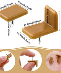 Top Shelf Furniture Hardware Pack Including Thirty Heavy Duty Plastic Drawer Stops For Dresser Repairs Square And L Shaped Cabinet Gliders Zero Hassle Setup detailed with size measurements of slider and connector.