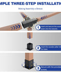 Installation steps for Beefed Up Heavy Duty 4 Way Slanted Roof Pergola Bracket Set 15 Degree Wall Mount Kit
