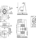 Technical diagram of IPEX UFL SMD SMT Solder Coaxial Connector Socket Jack Female For PCB Mount Antenna Block 50 Ohm Impedance DC 0-6 GHz