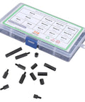 Durable Nylon Hex Spacer Standoff Kit With M3 Screws And Nuts 250 Piece Assorted Set For DIY UAV Drones And RC Projects Lightweight Non Conductive Pillars For Easy Assembly, assorted black hex spacers in storage case