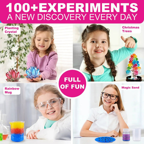 Girls Science Kit For Kids Ages 4 8 6 8 8 10 With 100 Plus Fun Educational Experiments, Hands On STEM Projects And Science Toys