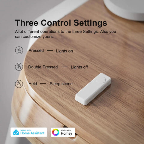 ZigBee Smart Button 3 Way Remote For Smart Home Control Works With SmartThings Aeotec Hubitat Home Assistant Battery Included