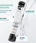 Hydrogen Water Bottle Generator With SPE PEM Technology Delivers 6300 Plus PPB In 3 Cycles Rechargeable 10 Oz Black Bottle features