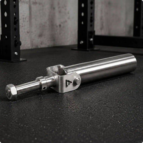 Beefy Barbell Holder Stand For Gym Training Stainless Steel Anchor Station with Swivel Base on gym floor
