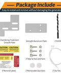 Interlock Generator Kit For 150 Or 200 Amp Main Breaker Panels package contents including plates, drill bit, and screws.