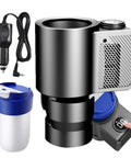 Portable Car Cup Warmer Cooler Duo That Really Hits Different Quick Heating And Cooling For That Everyday Sip Vibe, features power cord and blue cup.