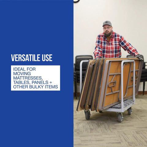 Heavy Duty Flex Four Wheel Carpet Deck Moving Dolly With A Massive 1600 Lb Capacity And Rolls Slick On Six Inch Casters For Hauling Mattresses Tables And Awkward Gear