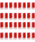 Sixteen Pack Clear Acrylic Self Adhesive Hinges 35X25 Millimeter shown in red design for easy installation on various projects.