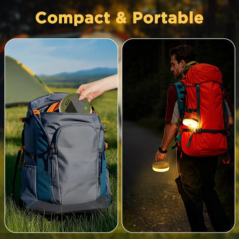 Retractable 33ft Solar Camping String Lights 4 In 1 Lantern With 8 Modes Portable Rechargeable Camp Lamp for outdoor use