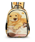 Bone And Wool Ball Mates Printed Backpack For Unisex Large Capacity Daypack Durable Polyester With Dog And Cat Design