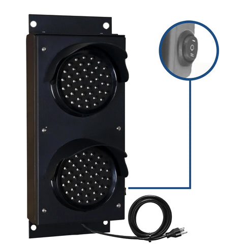 Heavy Duty Led Two Section Loading Dock Bay Traffic Light With Kick Ass Bright Red And Green Signals IP65 Weatherproof Aluminum Housing with wiring.